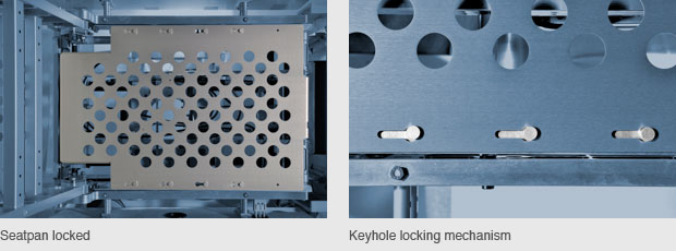 Keyhole Seat Pan Locking System